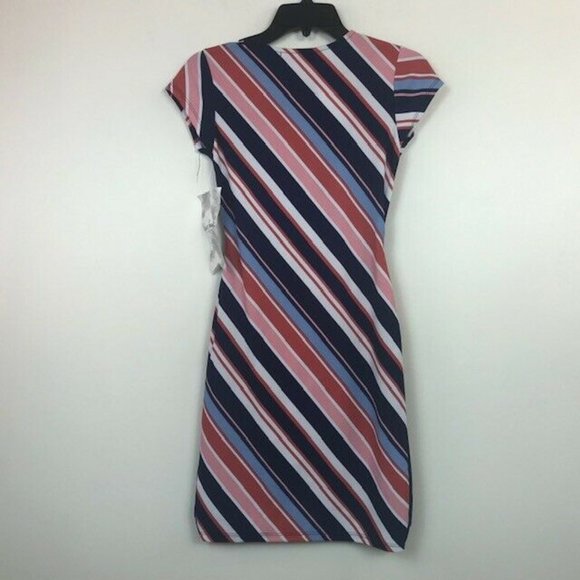 Crave Fame Junior XXS Navy Stripe Dress NWT BW67 - Picture 5 of 6
